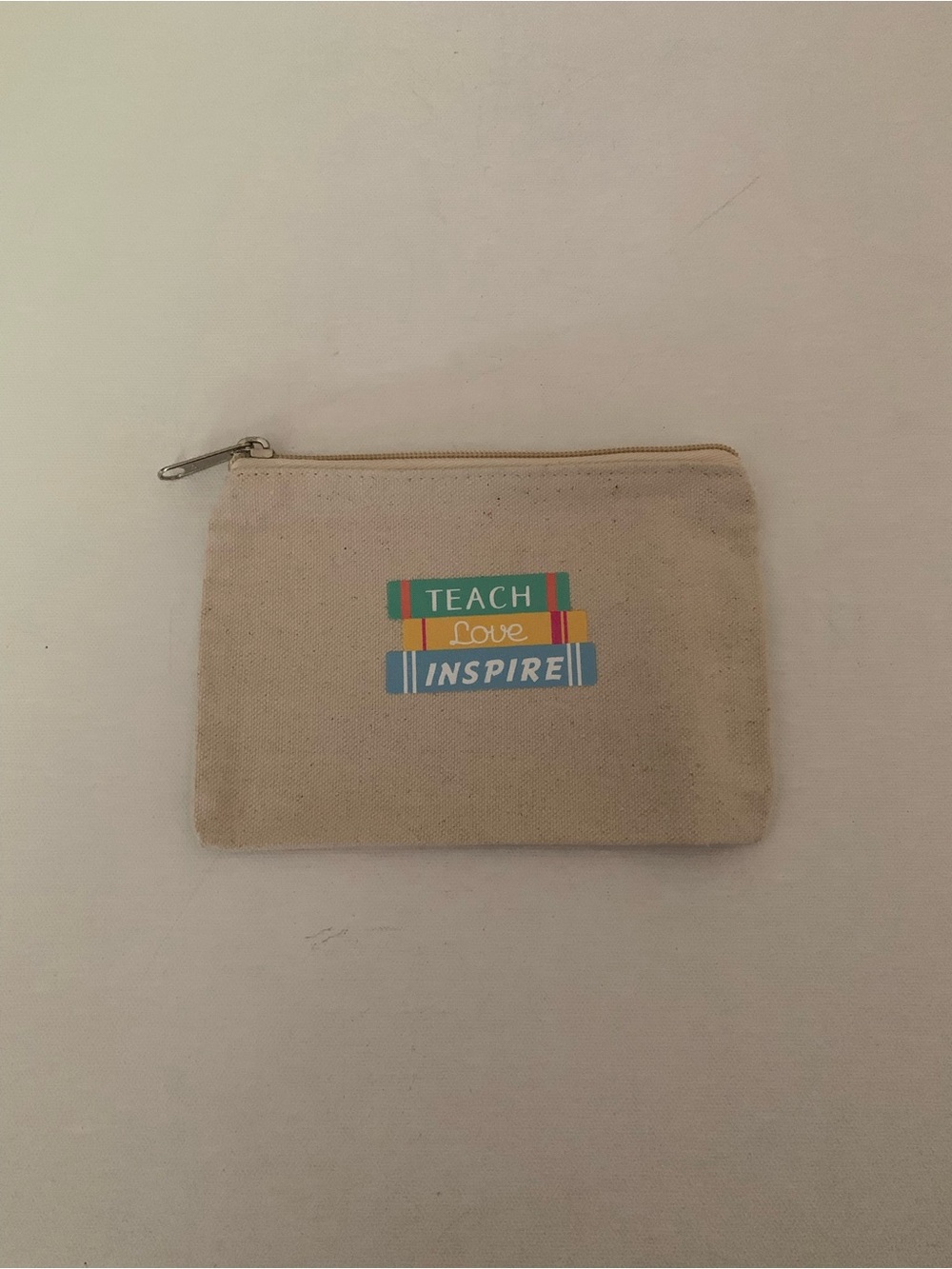 Handmade Teacher Canvas Zipper Pouch